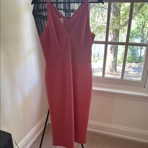 Donna Morgan Pink Orange Sheath Midi Dress